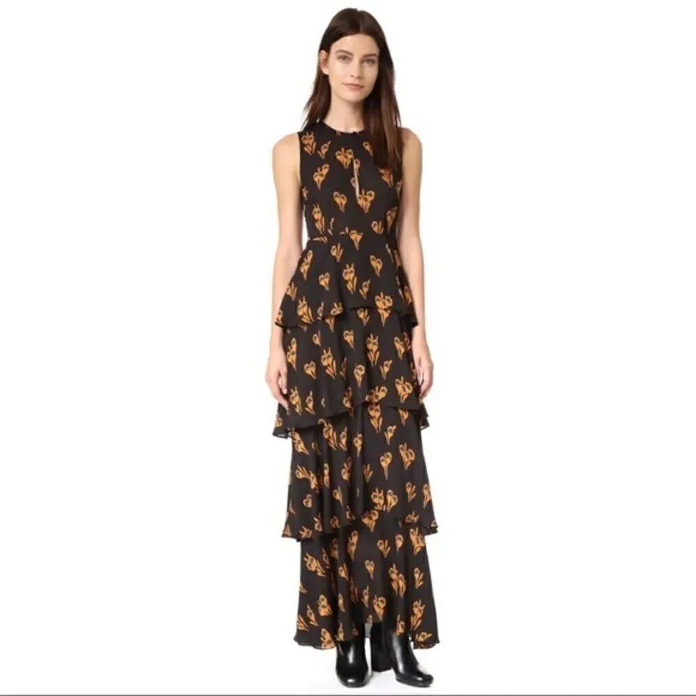 ALC Arias tiered keyhole maxi dress- NWOT size 4